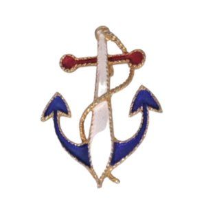 Vintage JJ Anchor Enamel Brooch Red, White & Blue